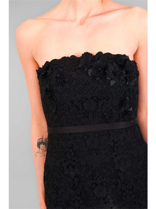 Abito tubino in cady e pizzo D'Andrea collection | 25025NERO